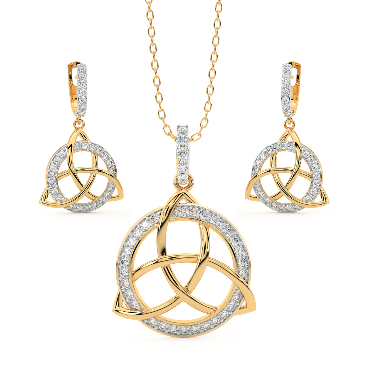 Wallace Round Diamond Pendant Set